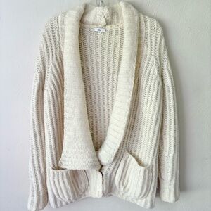 SOH Cream Baby Alpaca Merino Wool Oversized Blend Cardigan Sweater